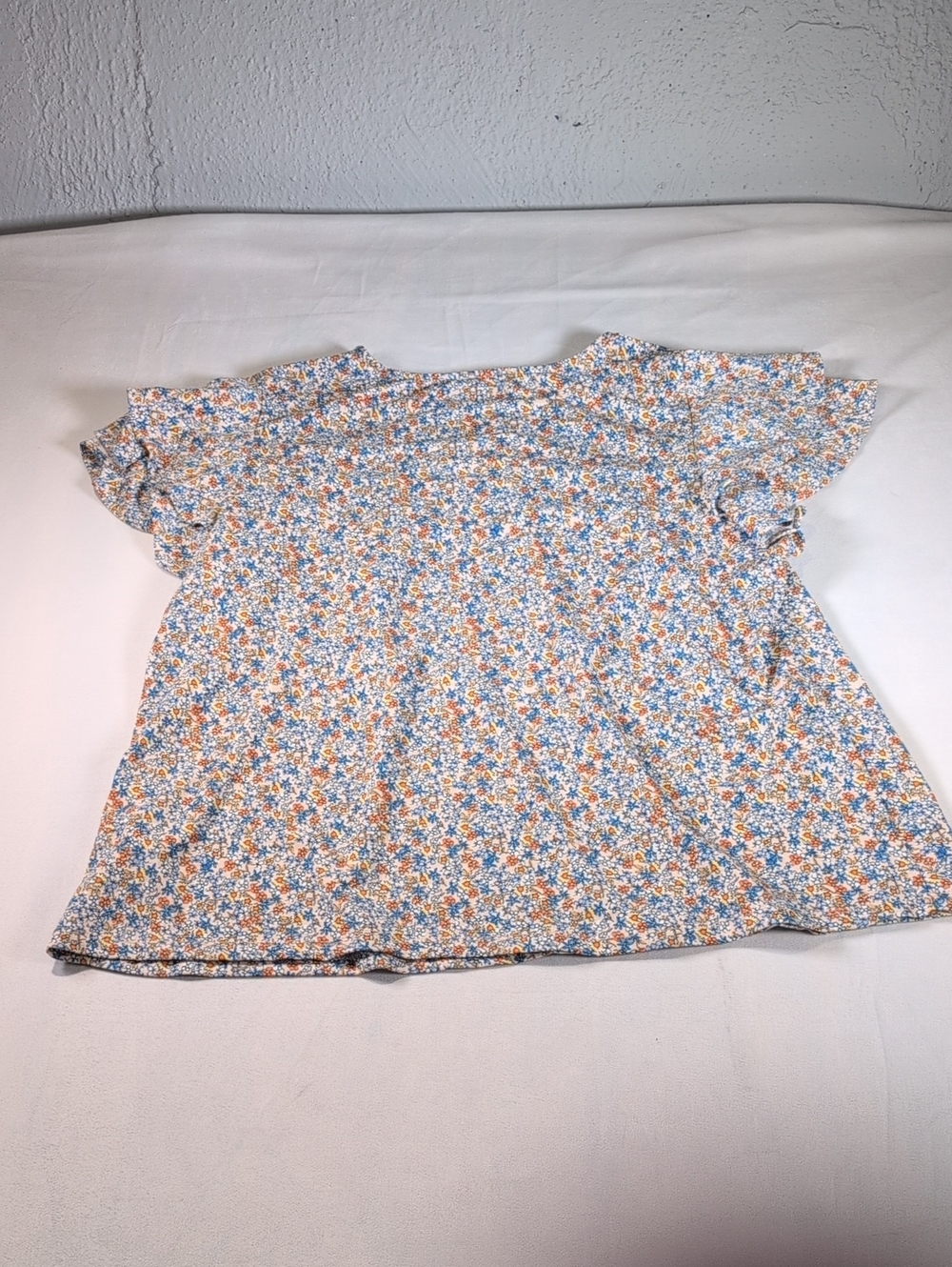 Adrianna Papell Blue & Orange Dainty Floral Print Blouse Size 1X - Picture 9 of 9